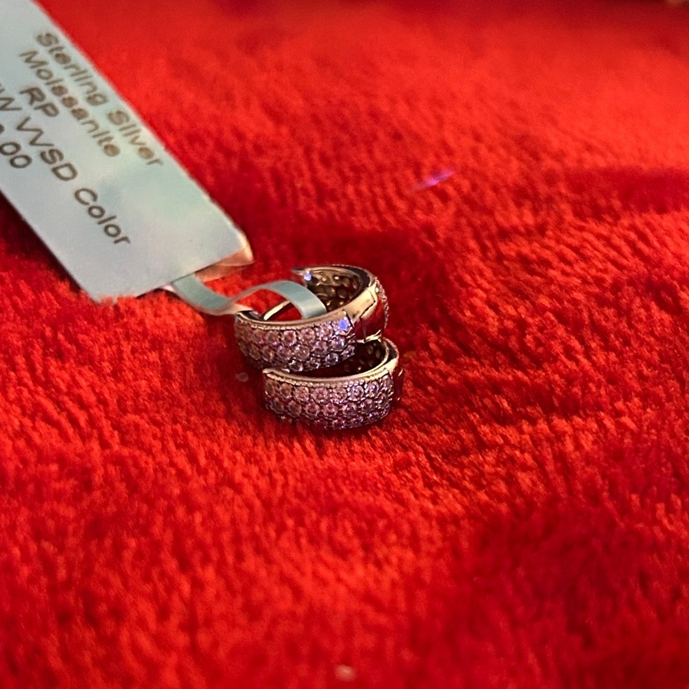 Luxury Moissanite‎ Diamond huggie Hoop Earrings